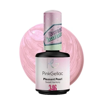 Abbildung von Pink Gellac UV Gel Nagellack 346 Pleasant Pearl 15 ml Lack Rosa Lang Anhaltender Gellack Einfache Entfernung Shellac Nail Polish Made in Holland