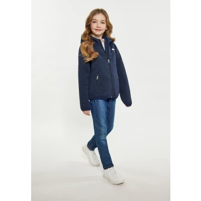 Abbildung von Mädchen Strickfleece Blouson Schmuddelwedda 134 / Marineblau Melange 100% Recyceltes Polyester