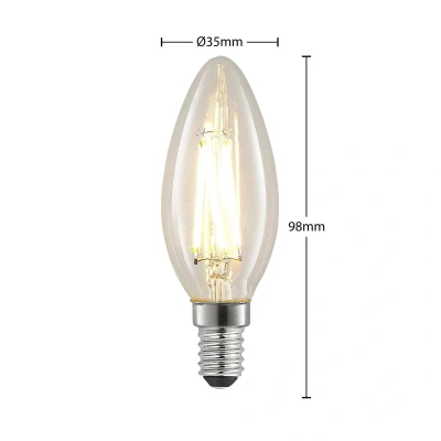 Abbildung von Arcchio LED Leuchtmittel, Filament, Kerze, E14, 4W, klar