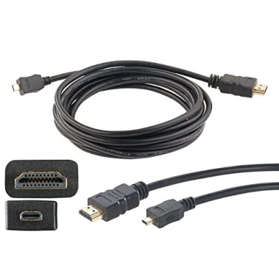 Abbildung von auvisio HDMI Micro Kabel: High Speed Adapterkabel auf HDMI, für 4K, 3D &amp; Full HD, 3 m (Micro Adapter, Microhdmi, Audio Konverter)