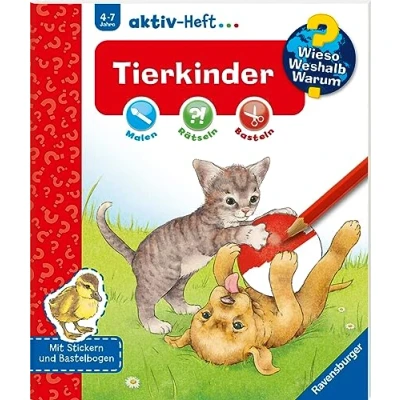 Abbildung von Wieso? Weshalb? Warum? aktiv Heft: Tierkinder: Malen, Rätseln, Basteln. Mit Stickern und Bastelbogen