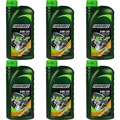 Abbildung von QR Parts Set 85479452 FF6703 1 6x1 Liter Orignal FANFARO LSX JP 5W 30 API SN/CF Motoröl Engine Oil Öl
