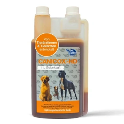 Abbildung von NutriLabs Canicox HD Gelenksaft für Hunde 1L mit MSM, Chondroitin, Hyaluronsäure, Glucosamin &amp; Teufelskralle Gesundheitsprodukte Nahrungsergänzungsmittel Hund