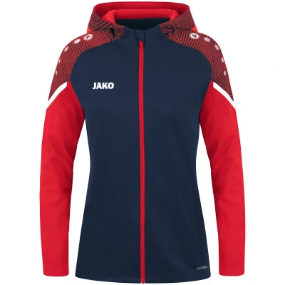 Abbildung von JAKO Damen Kapuzenjacke Performance, Marine/Rot, 36