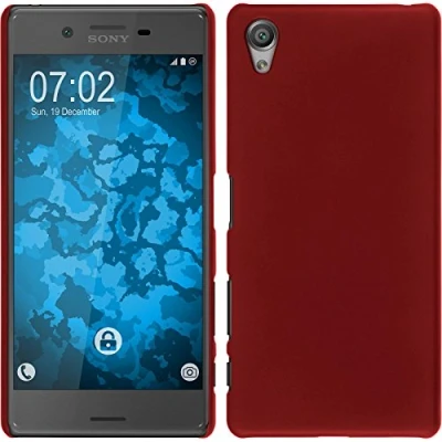 Abbildung von PhoneNatic case kompatibel mit Sony Xperia X Hülle rot gummiert Hard + 2 Schutzfolien