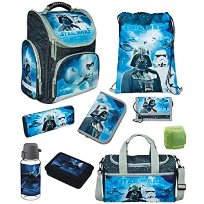 Abbildung von Familando Schulranzen Clou (Set, 9 tlg., inkl. Federmappe (nicht gefüllt) und Sporttasche), Star Wars Classic Darth Vader, Stormtrooper, Raumschiffe