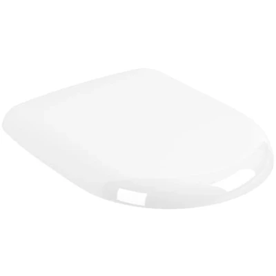 Abbildung von Villeroy &amp; Boch Antao WC Sitz, Toilettendeckel mit Absenkautomatik, abnehmbarer Toilettensitz aus bruchsicherem Duroplast, Klodeckel Original Ersatzteil, D Form, Weiß Alpin, glänzend