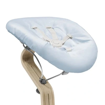 Abbildung von Stokke Nomi Newborn Set, Grey/Grey Blue Mit 5 Punkt Sicherheitsgurt und wendbarem, waschbarem Textilset Passt auf alle Stühle