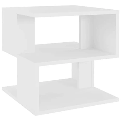 Abbildung von vidaXL Beistelltisch mit 2 Ablagen Couchtisch Wohnzimmertisch Kaffeetisch Sofatisch Teetisch Tisch Wohnzimmer Weiß 40x40x40cm Holzwerkstoff