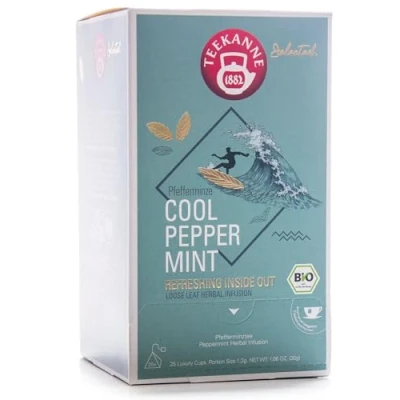 Abbildung von Teekanne Selected Bio Pfefferminze, Cool Peppermint, 25 Pyramidenbeutel, 30 g