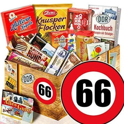 Abbildung von Ostalgie Geschenk Set L Süssigkeiten Geburtstag 66 Idee Mama