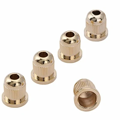 Abbildung von Musiclily Pro 13,2mm Stahl Bass Saitenhülsen String Ferrules Through Body für 4/5 Saiten E Bass, Gold (5 Stück)