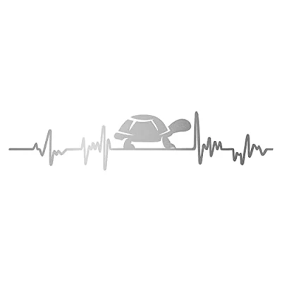 Abbildung von Finest Folia Aufkleber Herzschlag Tiere Breite 27cm Lifeline Heartbeat Deko Sticker Selbstklebend für Auto Kühlschrank Laptop Autoaufkleber K150 (Silber, 23 Schildkröte)
