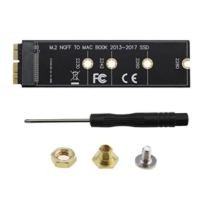 Abbildung von VGOL M.2 NVME SSD Adapter Karte Konverter zu Festplattenadapterkarte Kompatibel mit Mac Book Air Pro Retina 2013 2017 Upgrade Set für A1465 A1466 A1398