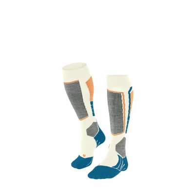 Abbildung von FALKE Damen Skisocken SK2 Intermediate W Kh Wolle Funktionsmaterial warm dick 1 Paar, Weiß Off White Candy 2042, 39 40
