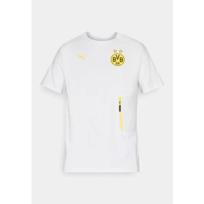 Abbildung von Borussia Dortmund PumaTECH T Shirt Mit Tasche Herren Plain Silver Mist/Faster Yellow Größe: M