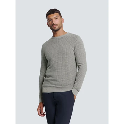 Abbildung von NO Excess Crewneck Strickpullover, Herren, Größe: Large, Grey