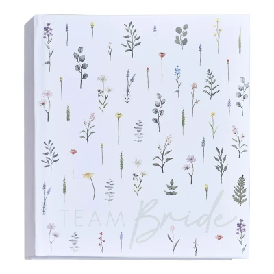 Abbildung von Ginger Ray Florales Team Bride Fotoalbum mit 16 Fotoseiten und leeren Seiten, Junggesellinnenabschied Gästebuch