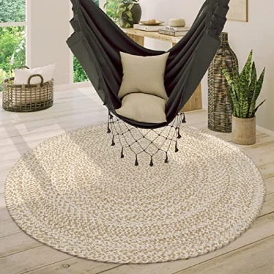 Abbildung von Paco Home Teppich &quot;Viborg 595&quot;, rund, Jute, Modern, Boho, Handgefertigter Natur