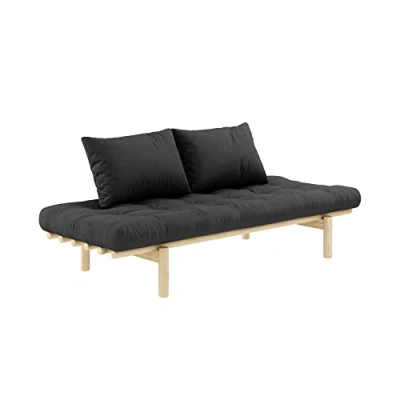 Abbildung von Karup Design, Pace Daybed, Schlafsofa, Gestell: Klarlackiert, Matratzen: Dunkelgrau