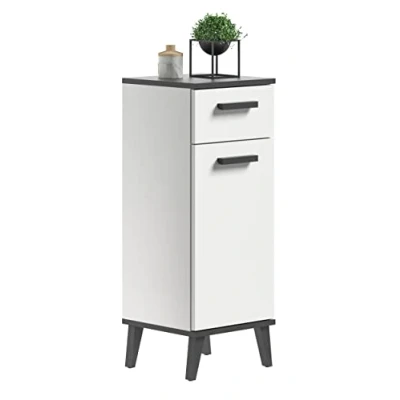 Abbildung von xonox.home Badezimmer Rocket X54A2701 Kommode Schrank Standschrank in Front weiß Nb. Korpus Nb./anthrazit grau Nb.ca. 34x86x31cm