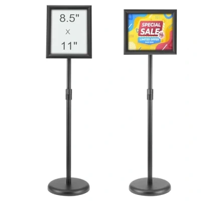 Abbildung von VEVOR Informationsständer mit Sockel 279 x 216 mm Infoständer Einstellbare Höhe 820 1250 Posterständer, Robuster Schilderhalter Aufsteller Gefüllt Sand oder Wasser, für Displays, Werbung
