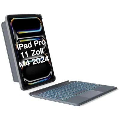 Abbildung von Inateck für iPad Air Pro 2024 M4, 10.9/11/12.9/13 Zoll Tastatur (Bluetooth Tastaturhülle,Hoch /Querformat Ständer)