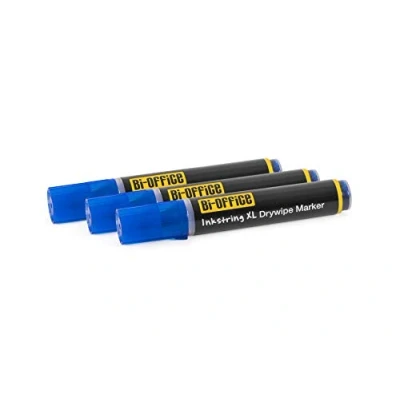 Abbildung von Bi Office Inkstring XL Whiteboard Marker mit Geltinte und 3 mm Runder Spitze 3er Pack Blau