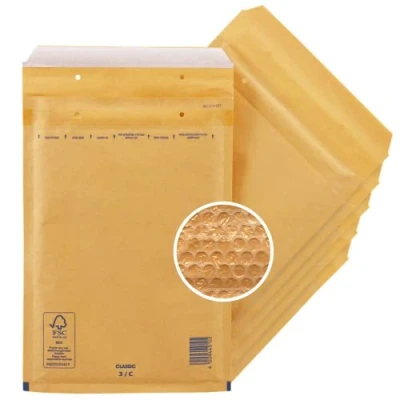Abbildung von 50 Luftpolster Versandtaschen haftklebend 3/C geeignet für DIN A5 Recycling 150 x 215 mm reißfest