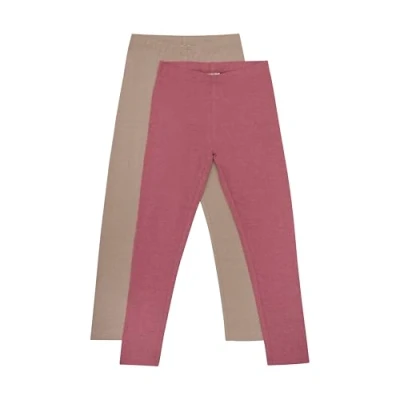 Abbildung von Minymo Basic 2PACK Leggings Hosen für Kinder, Größe: 128, Apple butter