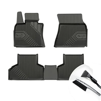 Abbildung von Gummimatten Auto Fußmatten mit Rand Gummi Automatten 3 teilig Set passend für BMW X5 III F15 2013 2018