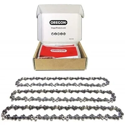 Abbildung von Oregon 3er Pack 3/8“ LP Kettensägeketten mit 57 Getriebeanschlüssen, 1,3 mm, geeignet für 40 cm Stangen, kompatibel Titan, Ferrex, Gardenline, Black &amp; Decker, Primaster und anderen Marken