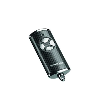 Abbildung von Hörmann Handsender HSE 4 BS (Frequenz 868 MHz, Hochglanz Carbon, Garagentorantrieb mit Chrom Kappen, Batterien, Maße 28x70x14 mm, inkl. Schlüsselring) 4511585