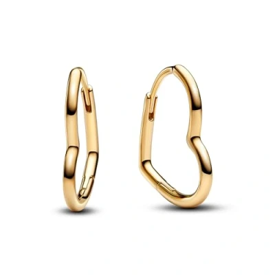Abbildung von Pandora Moments Asymmetrisches Herz Ohrringe aus Sterling Silber mit vergoldeter Metalllegierung, 268307C00
