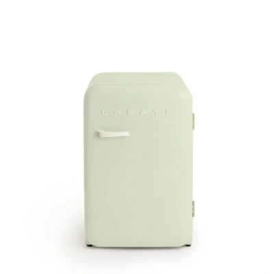 Abbildung von CREATE / RETRO FRIDGE 83.5 OFF WHITE/Kühlschrank in Pastellgrün, Griff Cremeweiß 98W, niedriger Verbrauch, 2 Ablagen, Temperaturregler, Flaschenhalter, 56x54x84cm