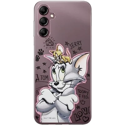 Abbildung von ERT GROUP Handyhülle für Samsung A14 4G/5G Original und offiziell Lizenziertes Tom &amp; Jerry Muster 004 optimal an die Form des Handy angepasst, teilweise transparent