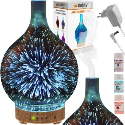 Abbildung von Ruhhy Diffuser Luftbefeuchter mit Aromatherapie + 3 Duftöle Luftreiniger
