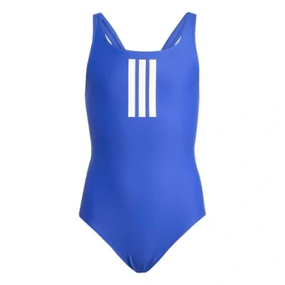 Abbildung von adidas Mädchen 3 Stripes Swimsuit Kids, Semi Lucid Blue/White, 13 14 Years