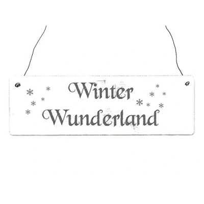 Abbildung von Interluxe Shabby Vintage Schild Türschild Winter WUNDERLAND Holzschild Weihnachten Deko