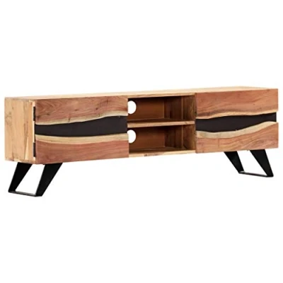 Abbildung von Festnight TV Schrank Fernsehtisch Lowboard Tisch M?Bel Board Fernsehschrank Holz 140 x 30 45 cm Massivholz Akazie