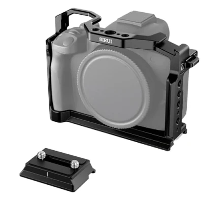 Abbildung von SIRUI R50 Kamera Käfig für Canon EOS R50, mit 2 in 1 Schnellwechselplatte Arca, integrierter Arca Typ Sockel, AM EOSR50