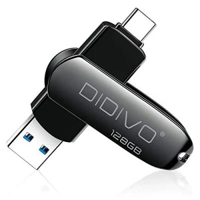 Abbildung von DIDIVO USB C Stick 128GB Flash Laufwerk 2 in 1 3.0 Typ Speicherstick OTG Pen Externer Speicher für Smartphones, Tablets, Neues MacBook, Laptops,PC (128GB, Schwarz)