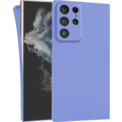 Abbildung von MyGadget Hülle für Samsung Galaxy S22 Ultra robuste Silikon Schutzhülle TPU Case Slim Silikonhülle Back Cover Kratzfest Handyhülle Matt Blau