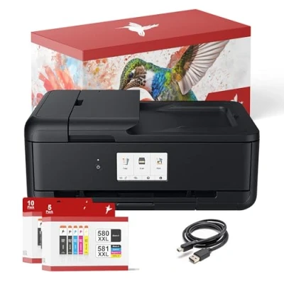 Abbildung von realink Bundle TS9550a Drucker (A3 mit Scanner und Kopierer) 15 XXL Druckerpatronen