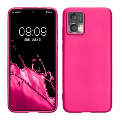 Abbildung von kwmobile Case kompatibel mit Motorola Edge 30 Neo Hülle Schutzhülle aus Silikon metallisch schimmernd Handyhülle Metallic Pink