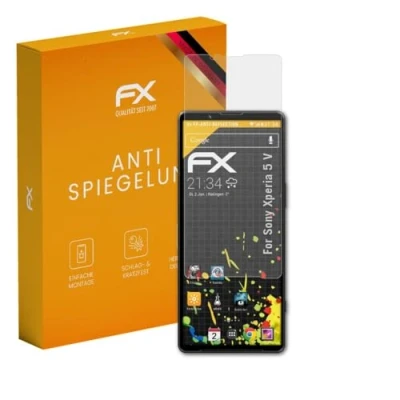 Abbildung von atFoliX Panzerfolie kompatibel mit Sony Xperia 5 V Schutzfolie, entspiegelnde und stoßdämpfende FX Folie (3X)