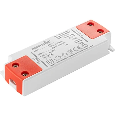Abbildung von Poppstar Ultra flacher LED Transformator 230V AC / 12V DC 1,25A Trafo (Slim 12 V (für 0,15 bis 15 Watt LEDs)
