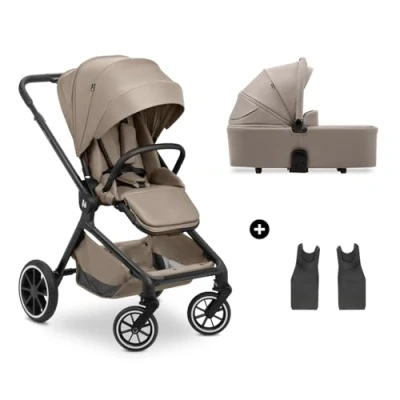Abbildung von hauck 2 in 1 Kinderwagen Set ab Geburt bis 22 kg Move N Care Set, Große Babywanne, Wendbarer Buggysitz mit Liegefunktion, Teleskopgriff, Gummiräder, Federung, UV Schutz 50+, Faltbar, XL Korb (Mocha)