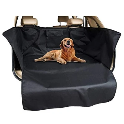 Abbildung von Hoteck Kofferraumschutz für Hund, Universal Wasserdichter Kofferraumdecke Hundedecke Auto mit Seitenschutz Kofferraum und ladekantenschutz,185x105x37 cm Schwarz