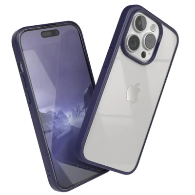 Abbildung von EAZY CASE Clear Hybrid Bumper Hülle kompatibel mit iPhone 15 Pro, Handyhülle Ultra Aufprallschutz, Stoßfest und Kratzfest, dünne Schutzhülle Kameraschutz, Handy Case, Lila